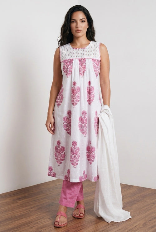 Cotton Kurti with Yoke haqoba and lining