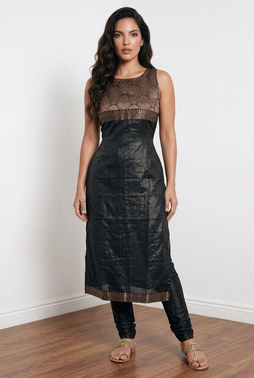 Semi silk kurti with lining