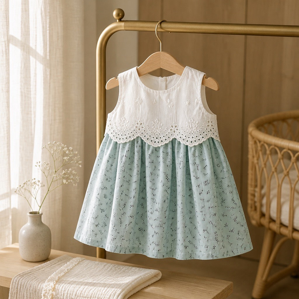 Cotton frock with lining on the yoke portion