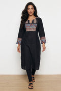 Soft cotton kurti with detailing in yoke portion
