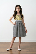 Soft cotton frock with lace yoke