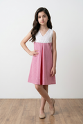 Soft cotton frock with hakoba yoke