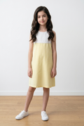 Soft cotton frock with hakoba yoke
