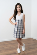 Soft cotton frock with hakoba yoke