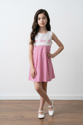 Soft cotton frock with hakoba yoke