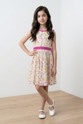 Self embroidery hakoba frock with lining