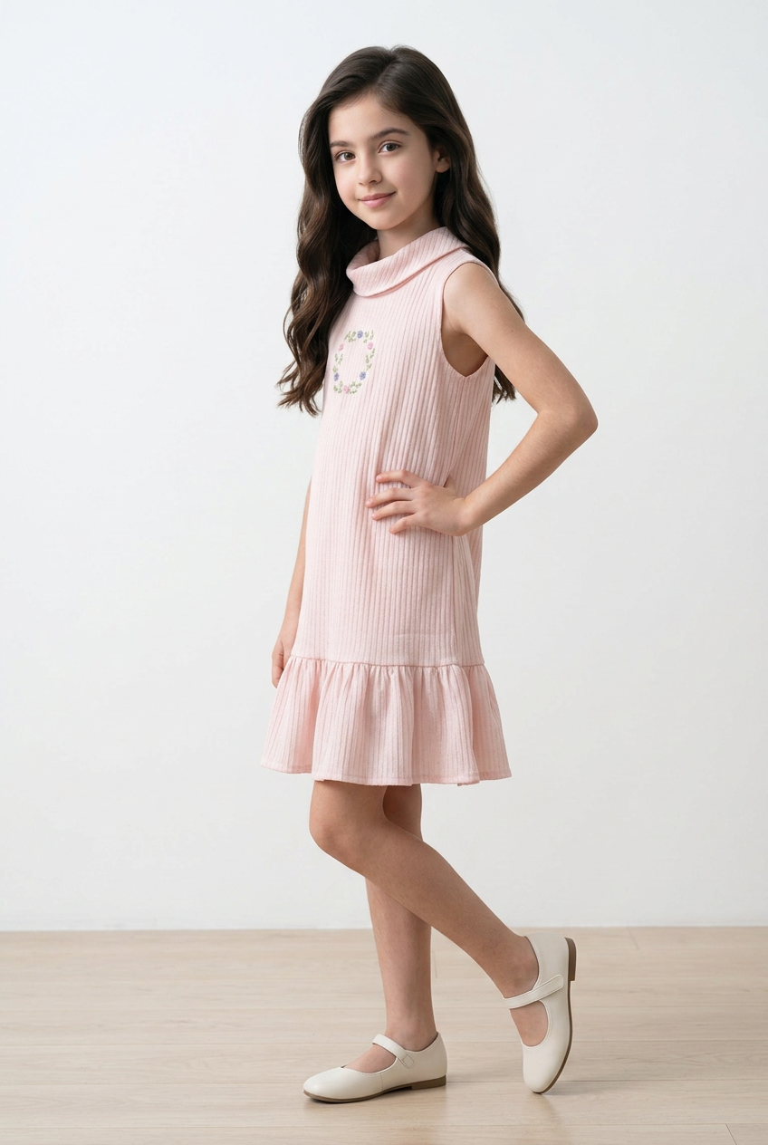 Frock with hand embroidery