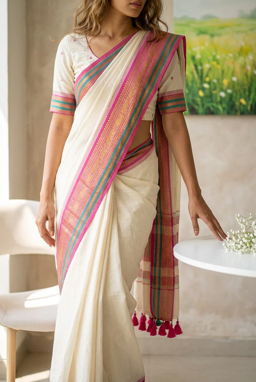Soft Mul Cotton Onam Saree