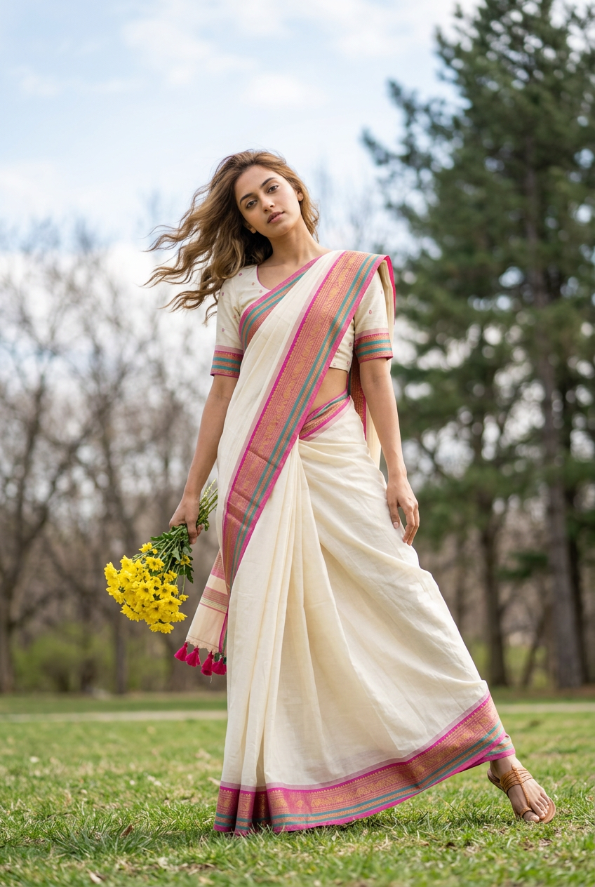 Soft Mul Cotton Onam Saree